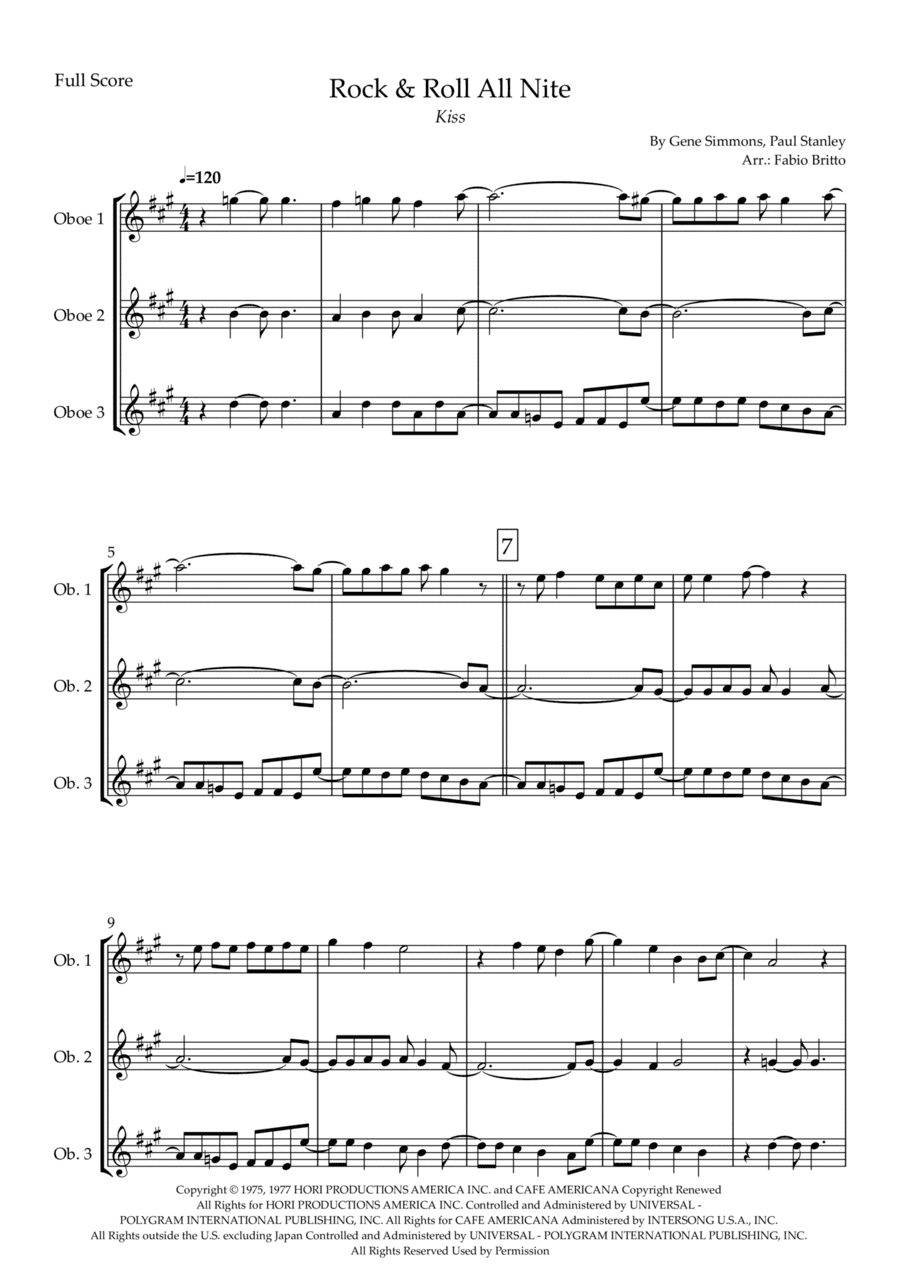 Rock And Roll All Nite (arr. Fabio Britto)