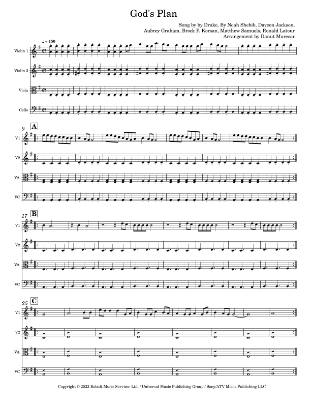 God's Plan (arr. Danut Muresan)