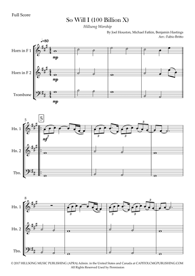 So Will I (100 Billion X) (arr. Fabio Britto)