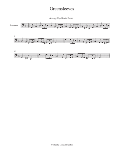 Greensleeves - Bassoon (arr. Kevin Busse)