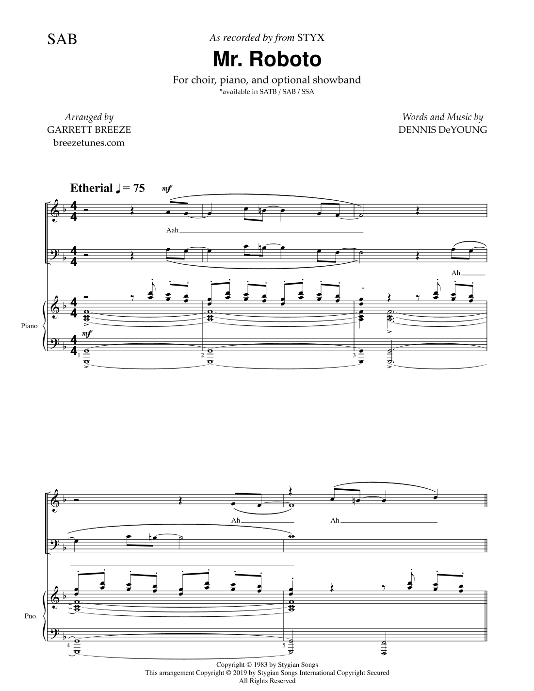 Mr. Roboto (arr. Garrett Breeze)