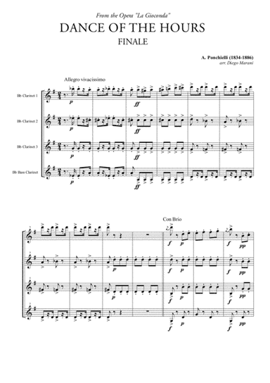 Finale from Dance of the Hours for Clarinet Quartet (arr. Diego Marani)
