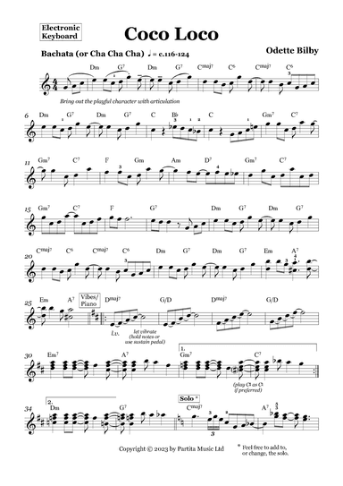 Coco Loco (Electronic Keyboard Solo Grade 6)