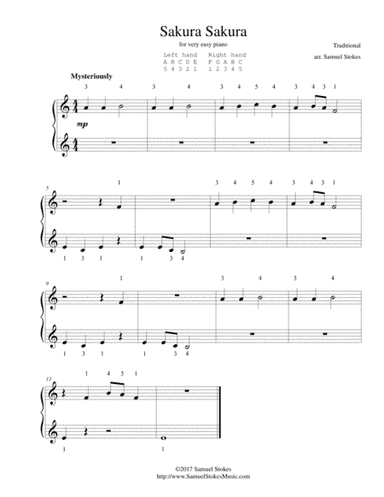 Sakura Sakura - for very easy piano (arr. Samuel Stokes)