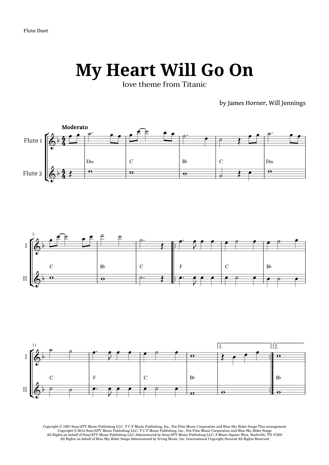 My Heart Will Go On (love Theme From 'titanic') (arr. Langanho)