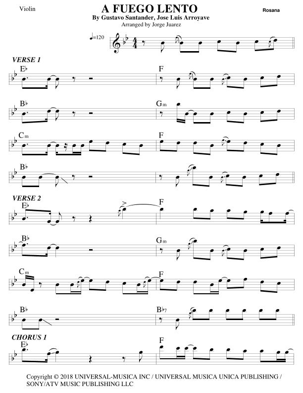 A Fuego Lento (arr. Jorge Juarez)