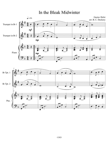 In the Bleak Midwinter (Trumpet Duet with Piano Accompaniment) (arr. B. C. Dockery)
