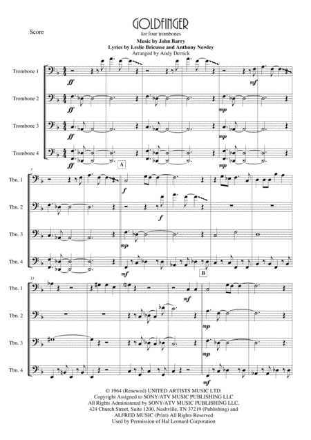 Goldfinger (arr. Andy Derrick)