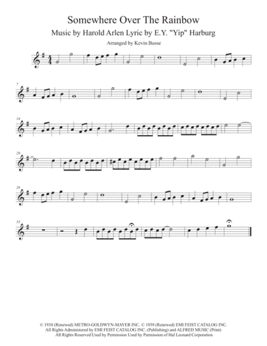 Over The Rainbow (from The Wizard Of Oz) (arr. Kevin Busse)