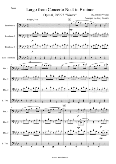 Largo from Concerto No.4 in F minor (Winter) by Vivaldi (arr. Andy Derrick)