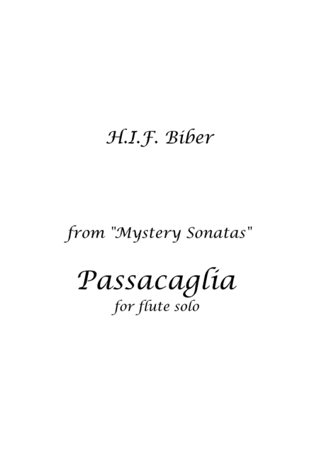 Biber Passacaglia FLUTE (arr. Ludovica Lanaro)