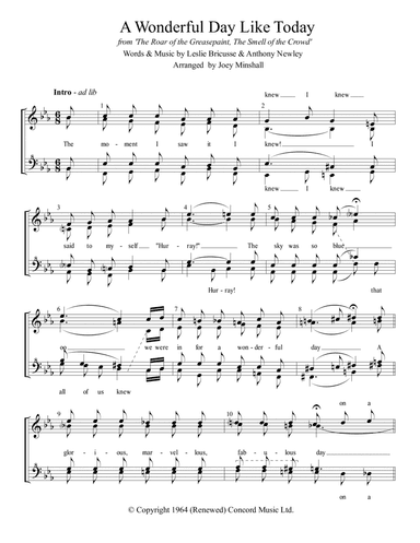 A Wonderful Day Like Today (arr. Joey Minshall)