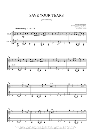 Save Your Tears (arr. Henrique Oliveira)