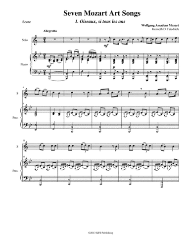 Seven Mozart Art Songs (arr. Kenneth D. Friedrich)