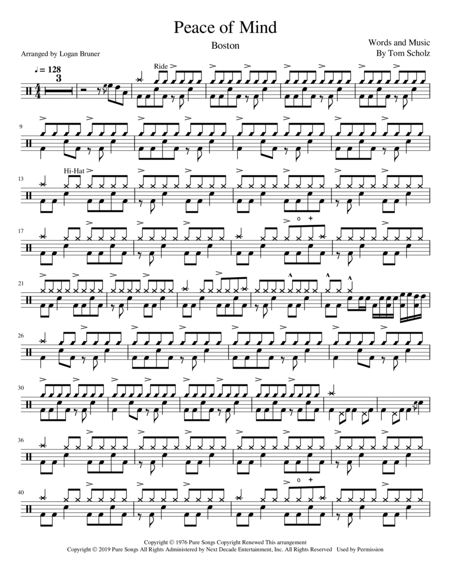 Peace Of Mind (arr. Logan Bruner)