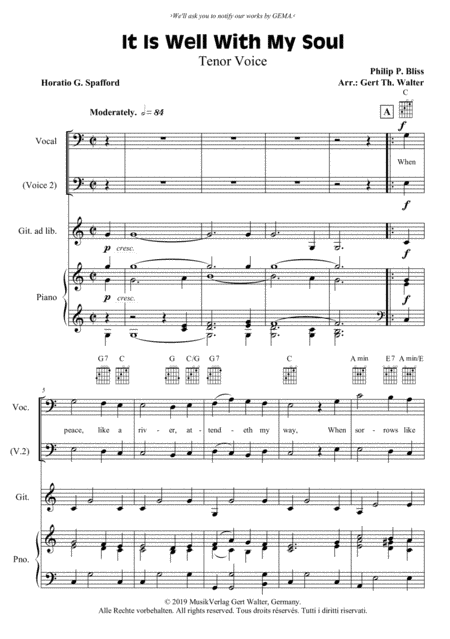 It Is Well With My Soul (arr. Gert Th. Walter)