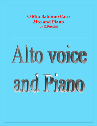 O Mio Babbino Caro - G.Puccini - Alto voice and Piano (arr. Raymond Fenech)