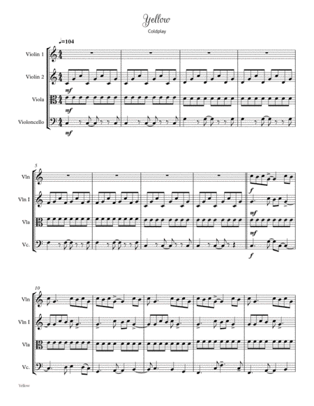 Yellow (arr. KMPeñaflor-Malado)