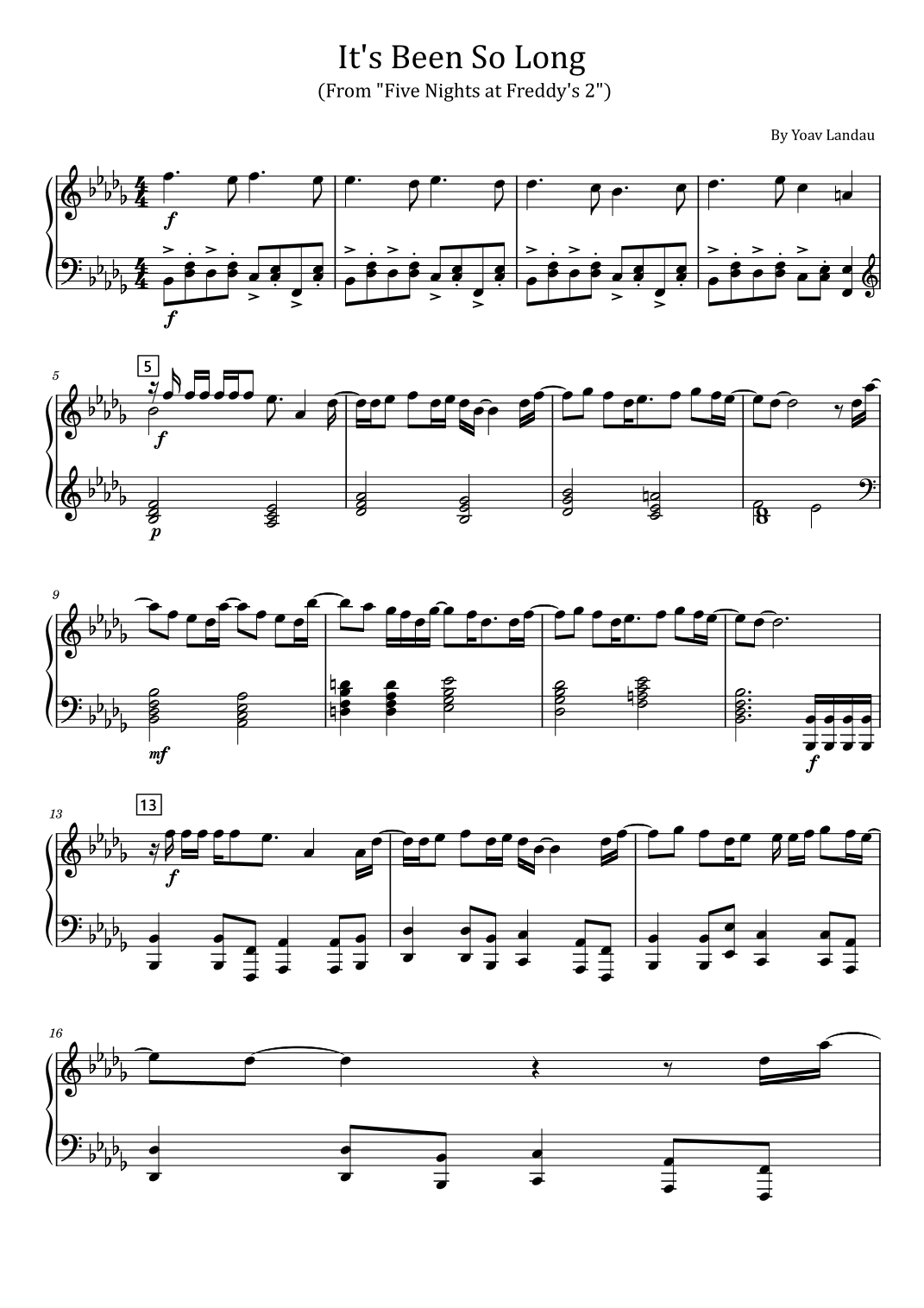 It's Been So Long (arr. poon)