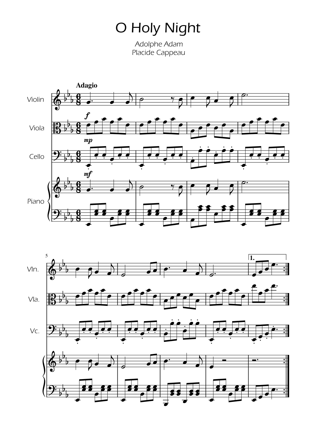 O Holy Night - String Trio w/ Piano (arr. Ygor Nunes)