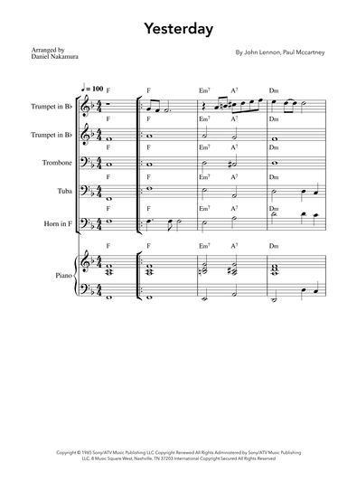 Yesterday (arr. Daniel Nakamura)