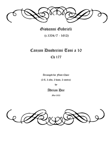Canzon Duodecimi Toni a 10, Ch. 177 (arr. Adrian Dee)