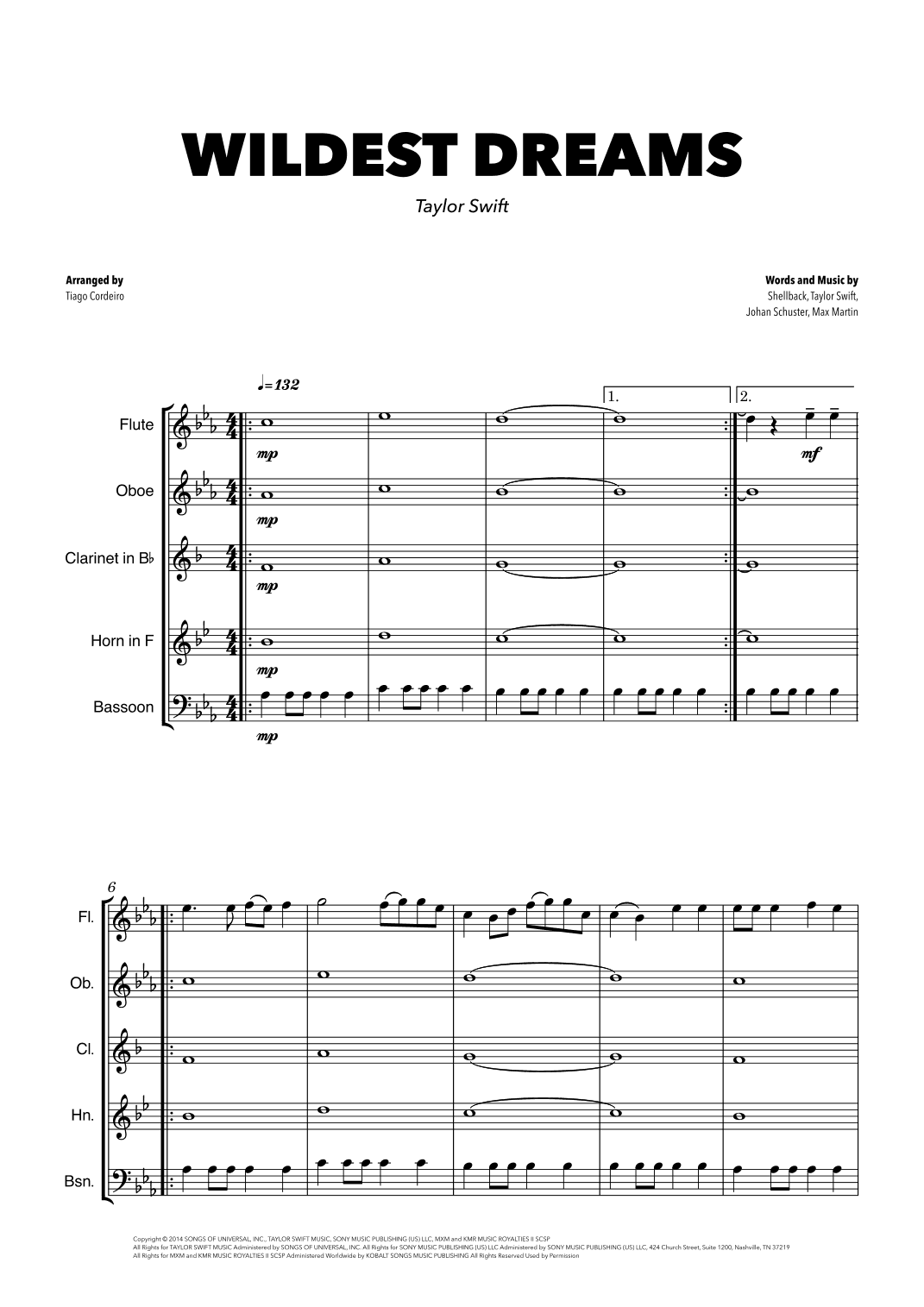Wildest Dreams (arr. Tiago Cordeiro)