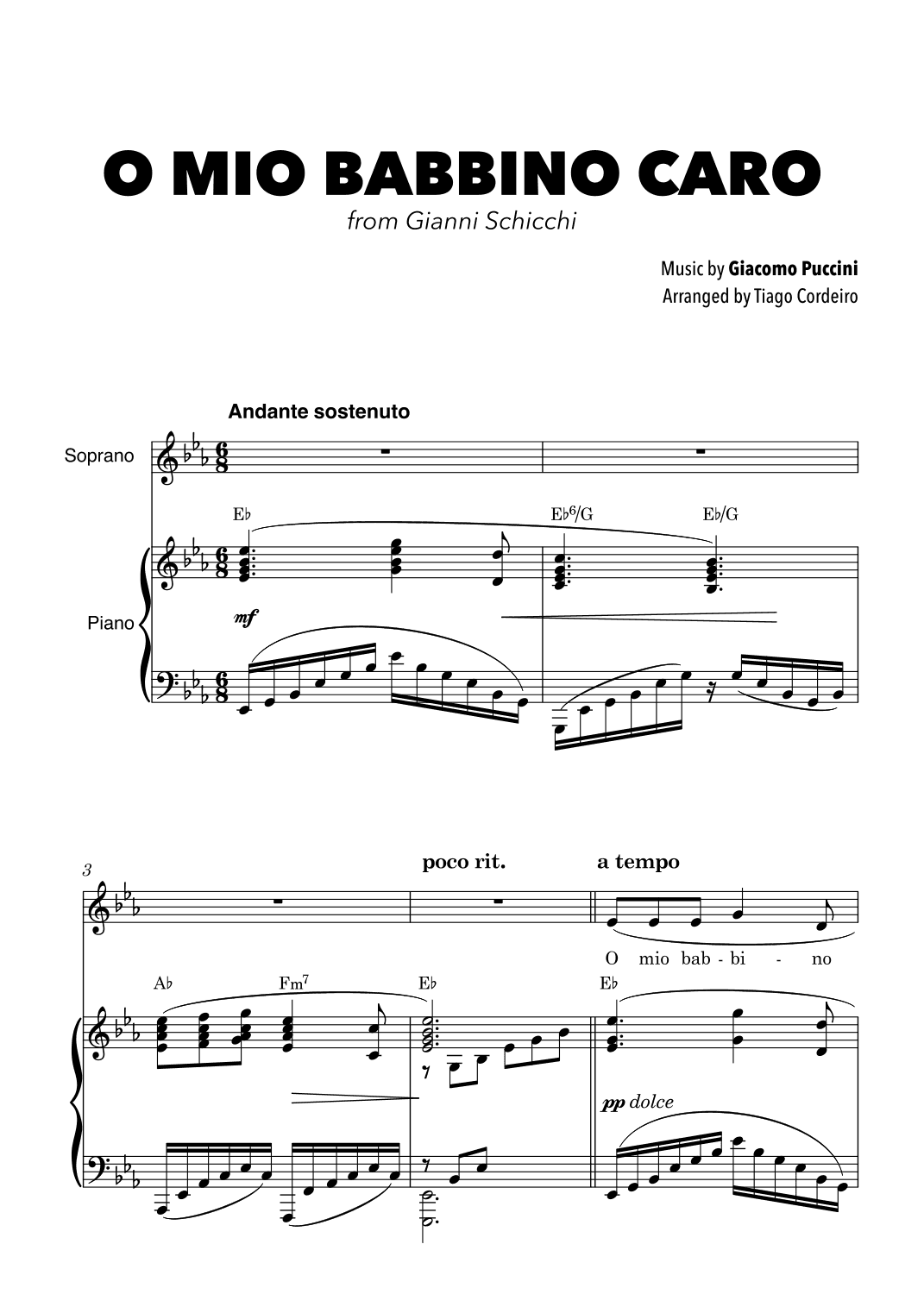O Mio Babbino Caro (arr. Tiago Cordeiro)