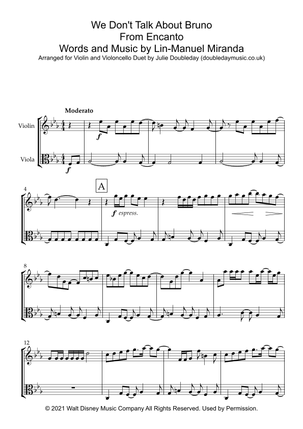 We Don't Talk About Bruno (arr. Julie Doubleday)