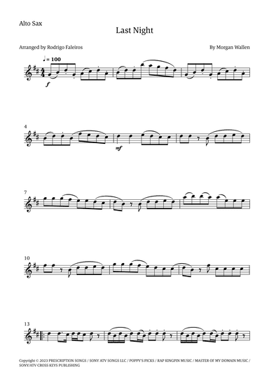 Last Night (arr. Rodrigo Faleiros)