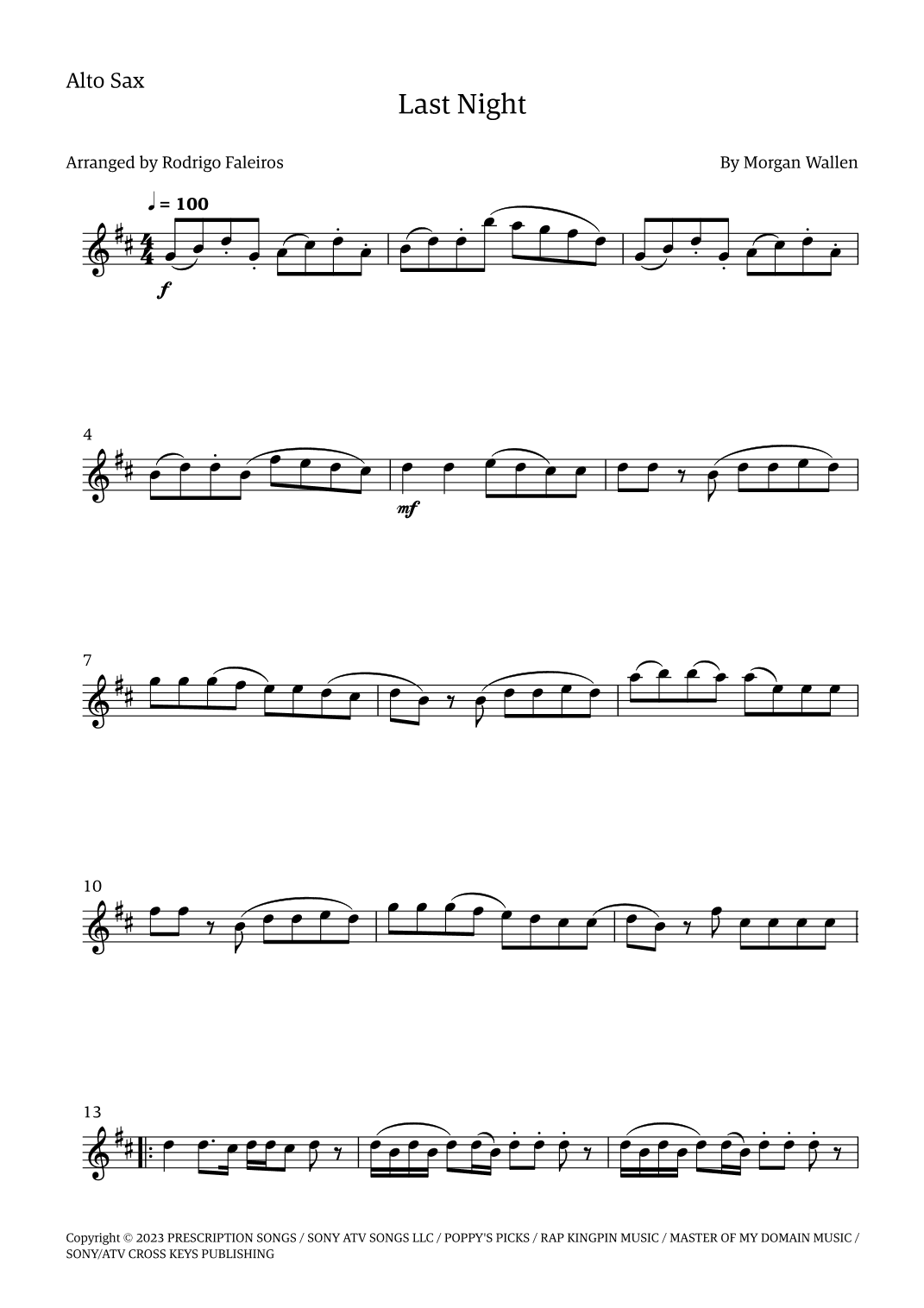 Last Night (arr. Rodrigo Faleiros)