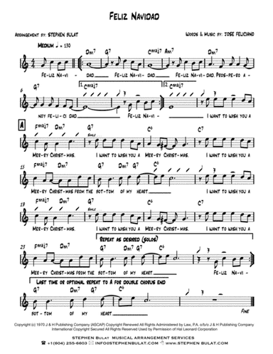 Feliz Navidad (arr. Stephen Bulat)