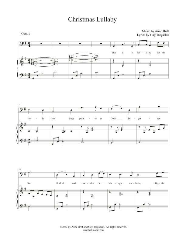 Christmas Lullaby (bass/baritone vocal solo)