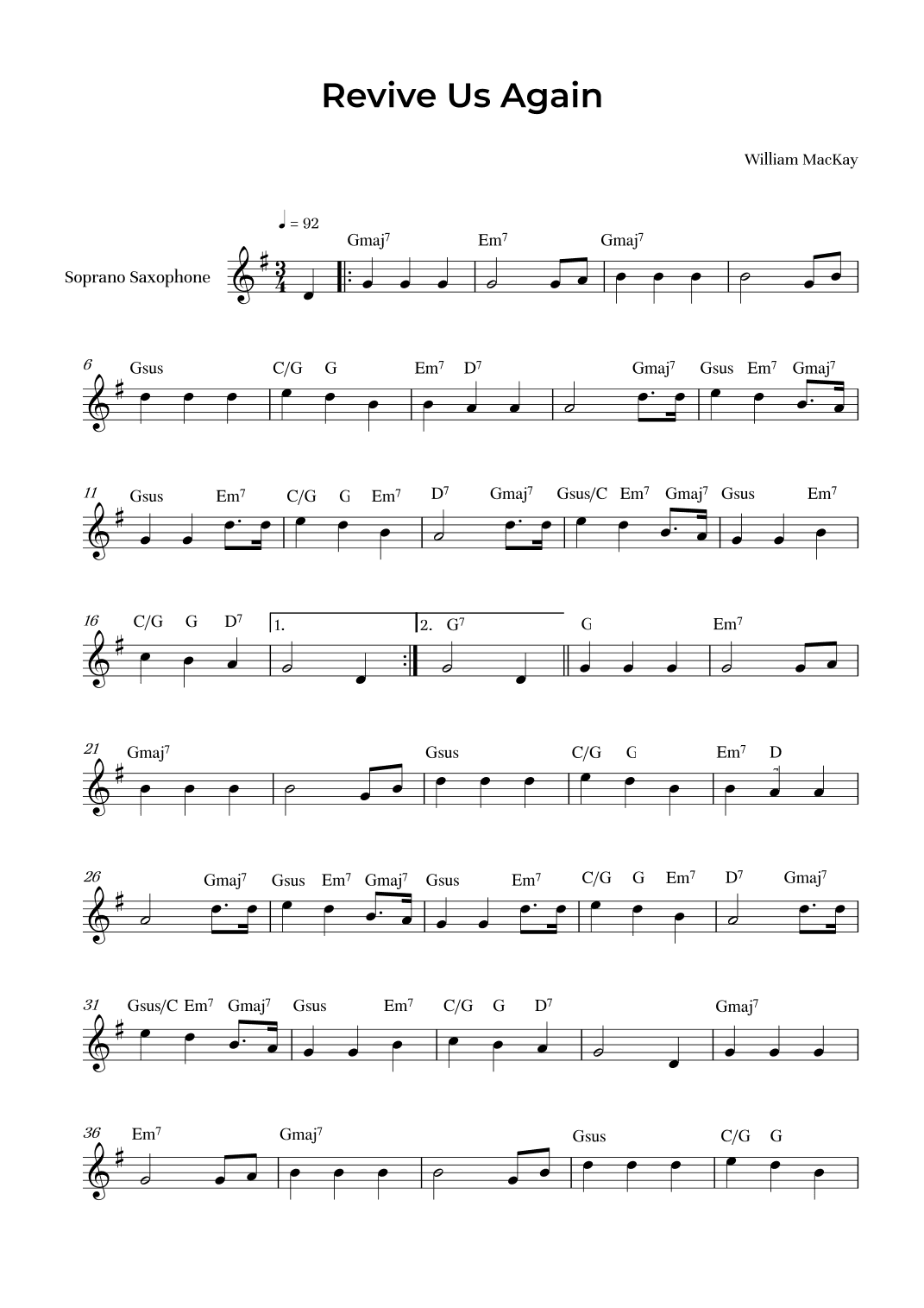 Revive Us Again (arr. Alliance Edition)