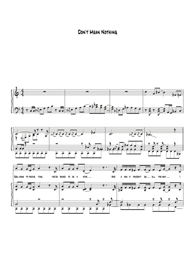 Don't Mean Nothing (arr. Biegler)