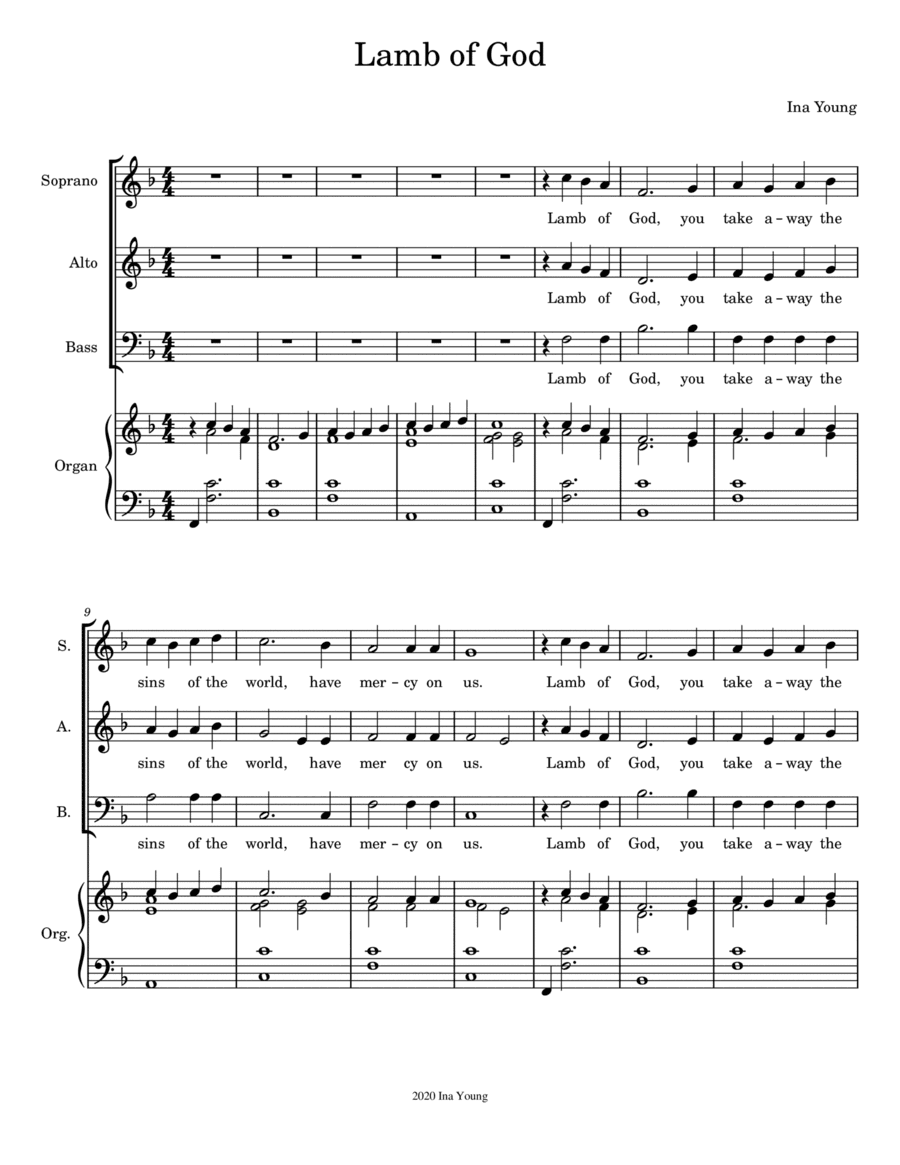 Lamb of God (liturgical setting for worship service)