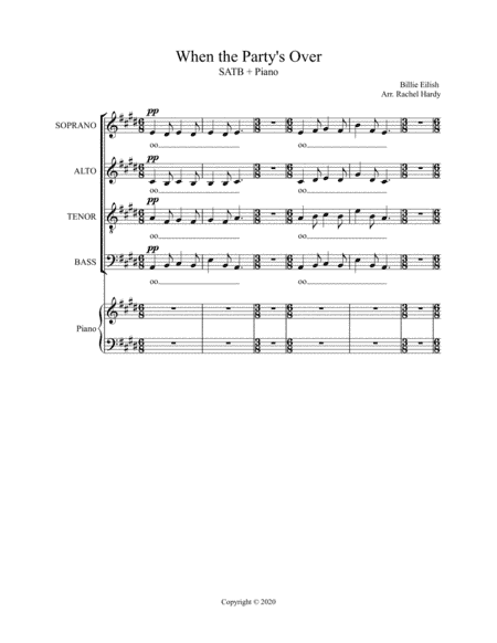 When The Party's Over (arr. Rachel Hardy)