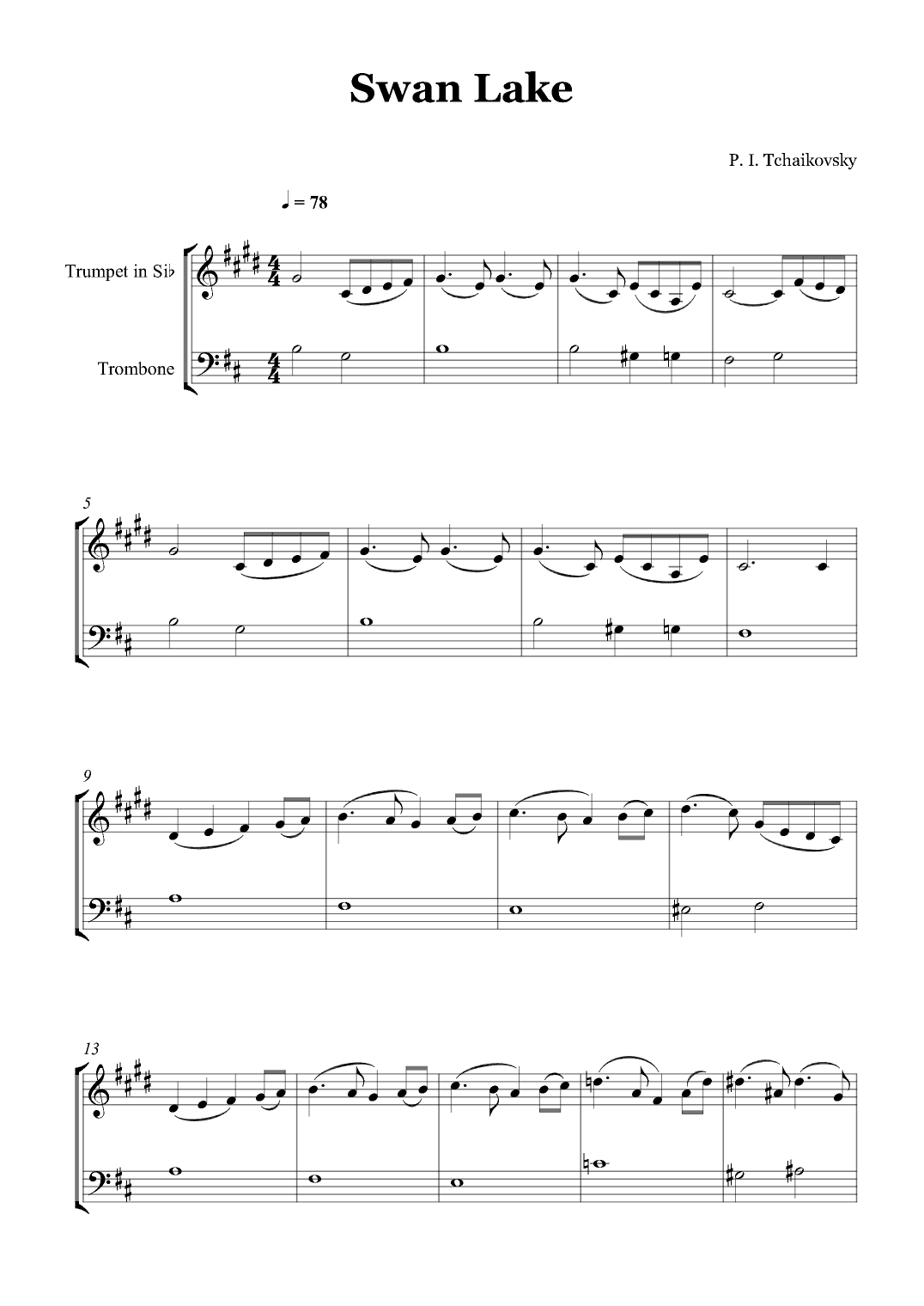 Swan Lake (arr. Gabriel Oliveira)