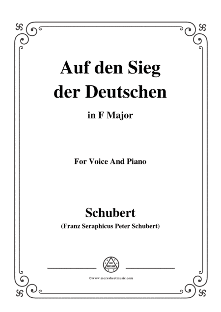 Schubert-Auf den Sieg der Deutschen,in F Major,for Voice,2 Violins&Cello (arr. MSM)