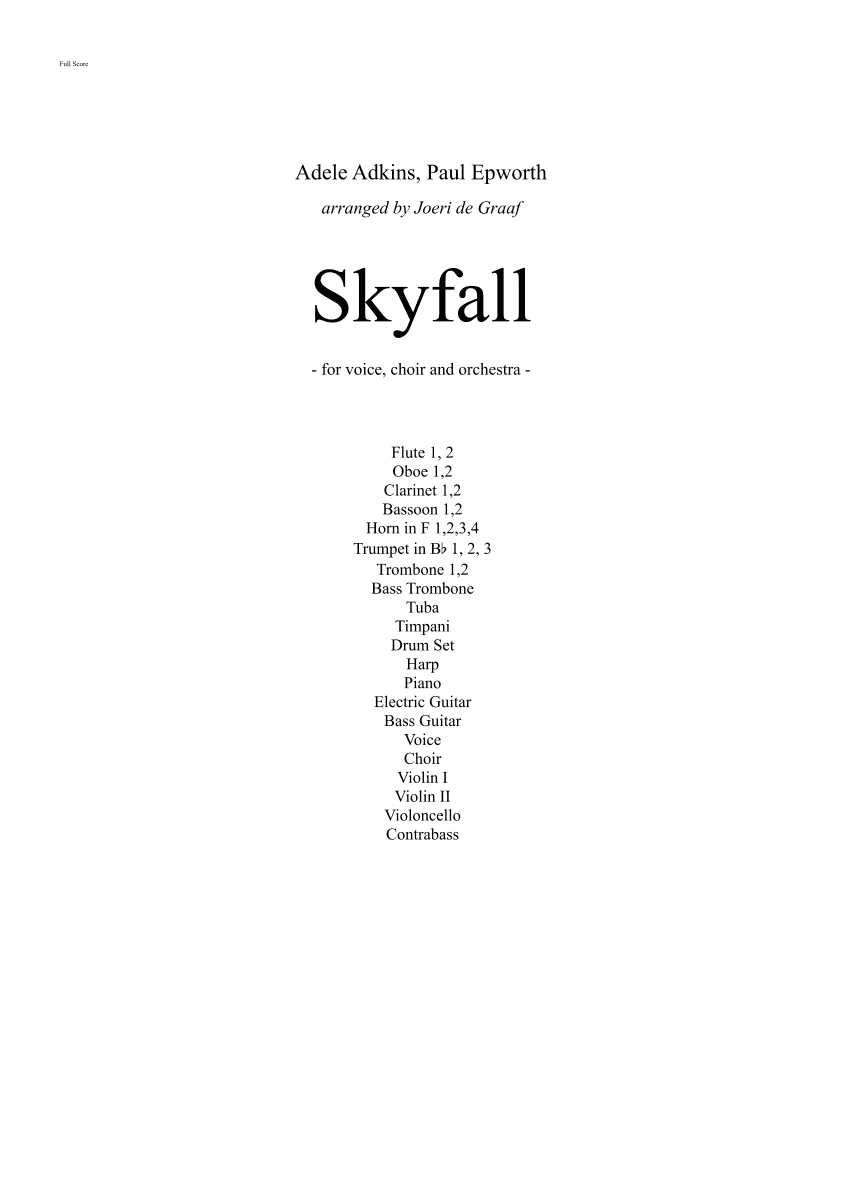 Skyfall (arr. Joeri de Graaf Muziekproducties)