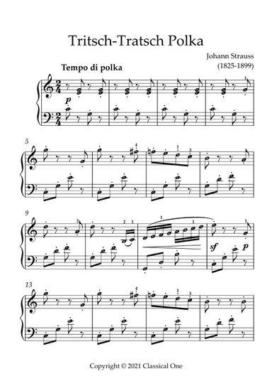Strauss - Tritsch-Tratsch Polka(With Note name) (arr. MPS)