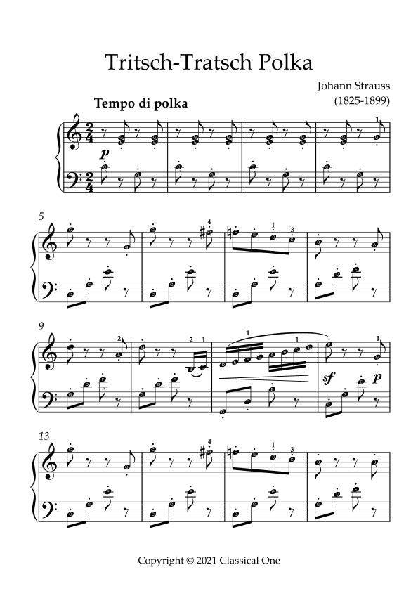 Strauss - Tritsch-Tratsch Polka(With Note name) (arr. MPS)