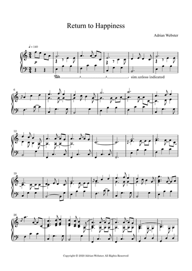 Return to Happiness - CrusaderBeach - Gentle Uplifting Piano Solo