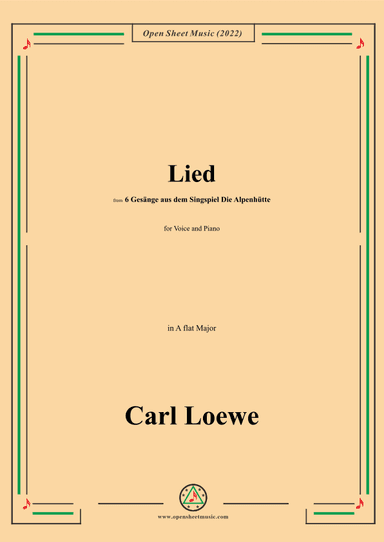 Loewe-Lied,in A flat Major,for Voice and Piano (arr. OSM Press)