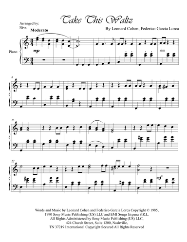 Take This Waltz (arr. Nivs)