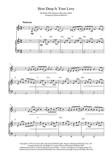 How Deep Is Your Love (arr. Kaiserin Rebecca)