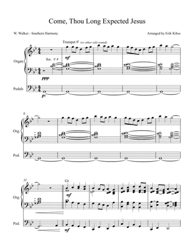 Come, Thou Long Expected Jesus - An Advent organ arrangement (arr. W. Walker - Southern Harmony)