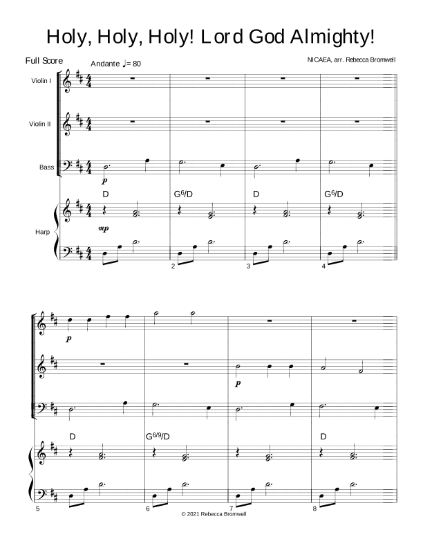"Holy, Holy, Holy, Lord God Almighty!" - Score Only (arr. Rebecca Bromwell)
