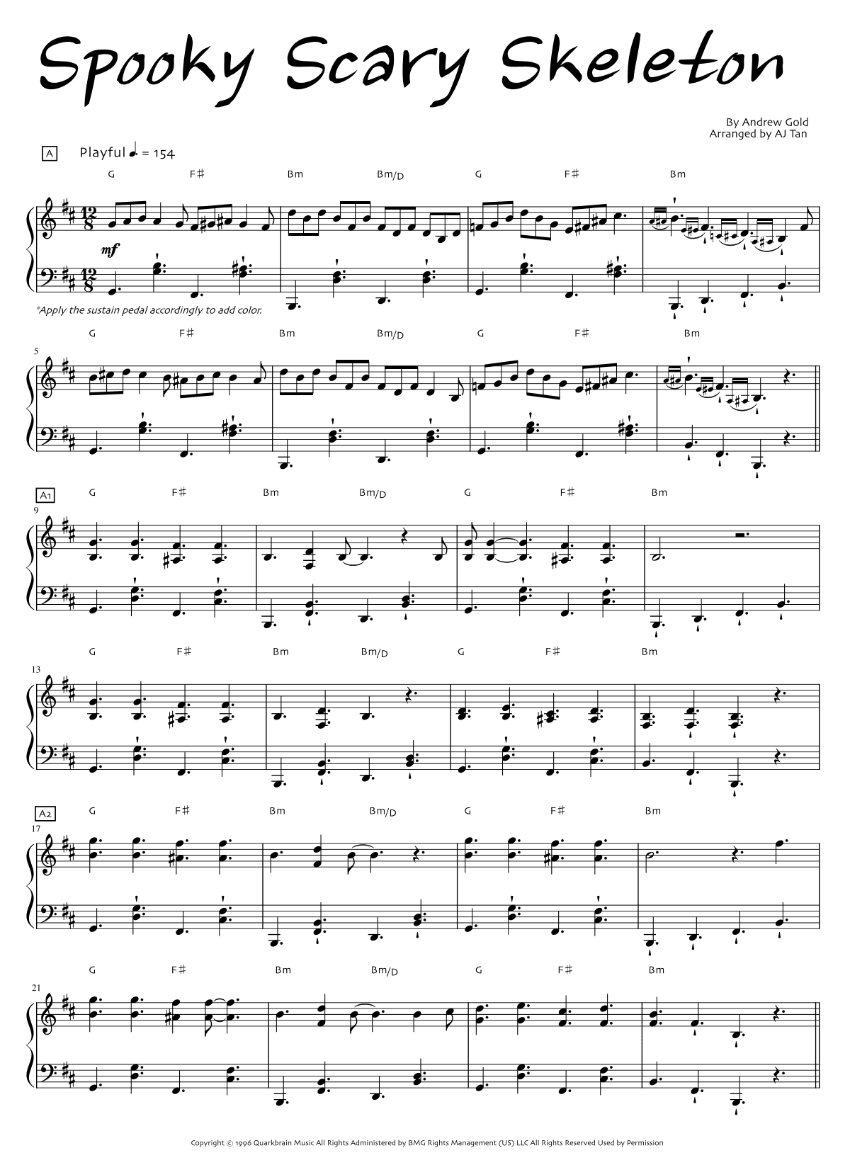 Spooky Scary Skeletons (arr. AJ Tan)