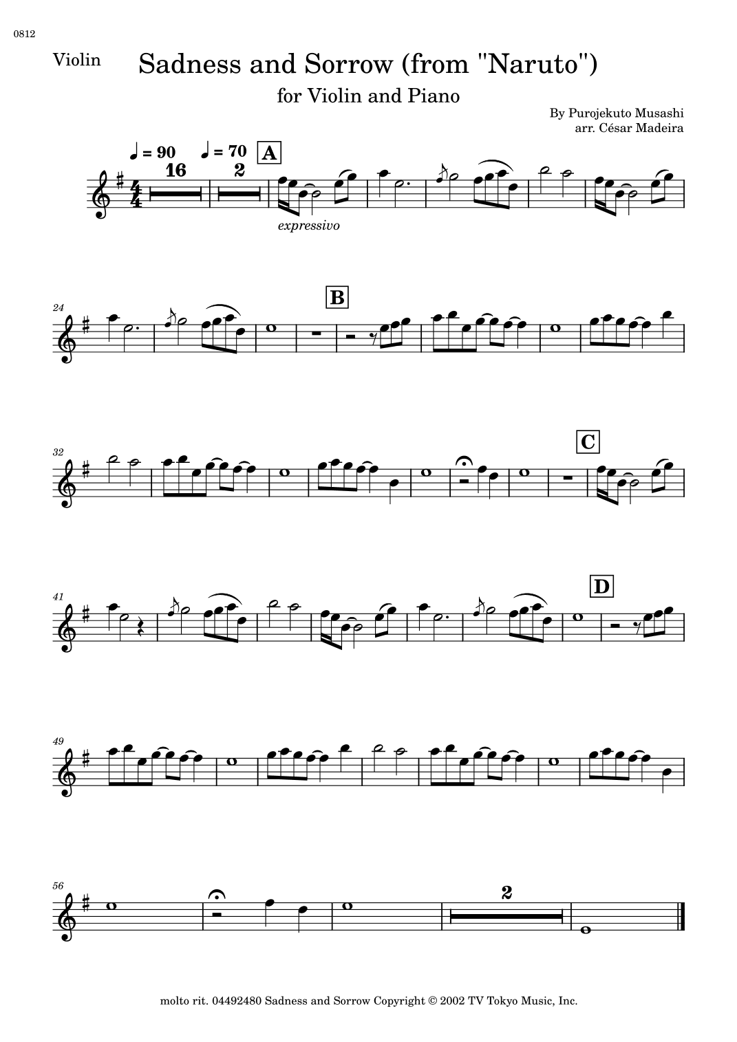Sadness And Sorrow (arr. César Madeira)